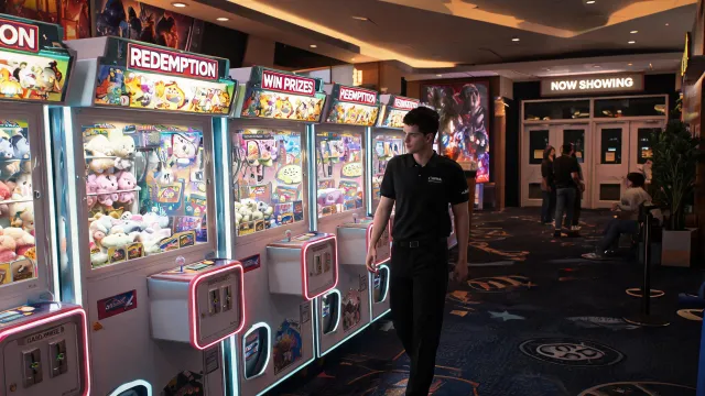 Cinema lobby arcade installation